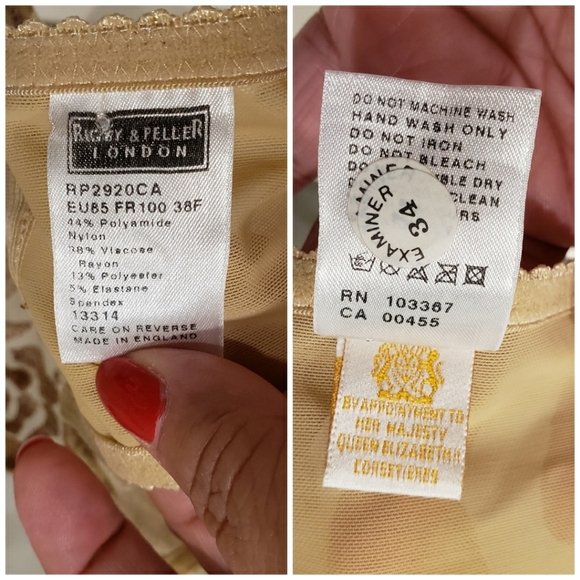 Rigby & Peller London Lace Nude Underwire Bra - Sz 38F US - Picture 3 of 5